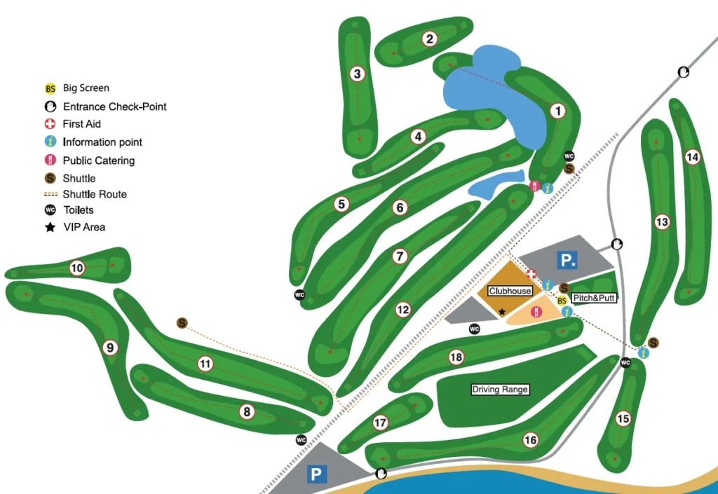 A map of a golf course